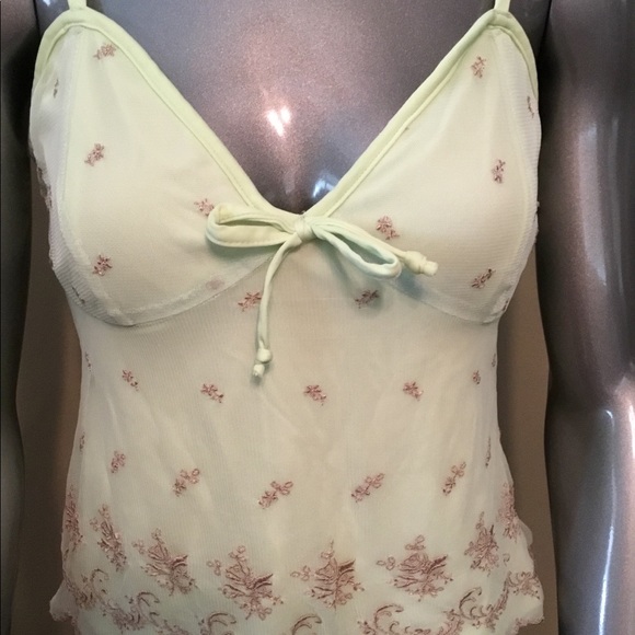 Vintage Hourglass lime cropped tank top blouse - Picture 2 of 6